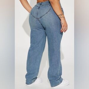 Fashion Nova- My Whole Heart Straight Leg Jeans - Medium Wash